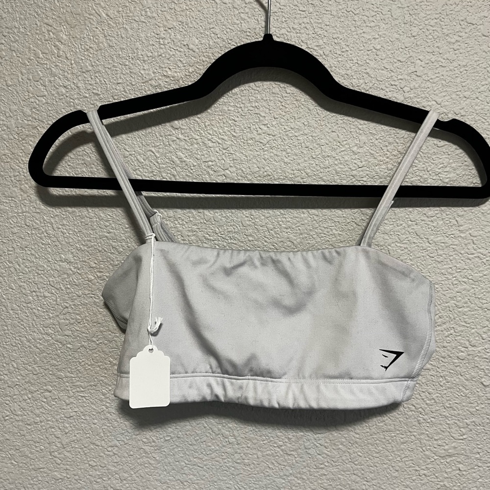 Gymshark White Crop Bralette with Thin Straps